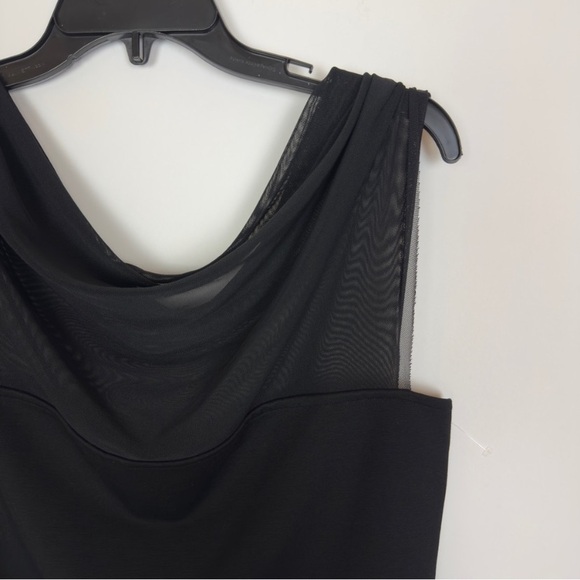 Marcella NYC Cabrini Top European Ponte & Mesh Drape Top Medium - Picture 13 of 16